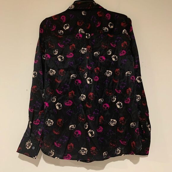 Banana Republic Floral printed Black Blouse n/tag - Picture 1 of 7